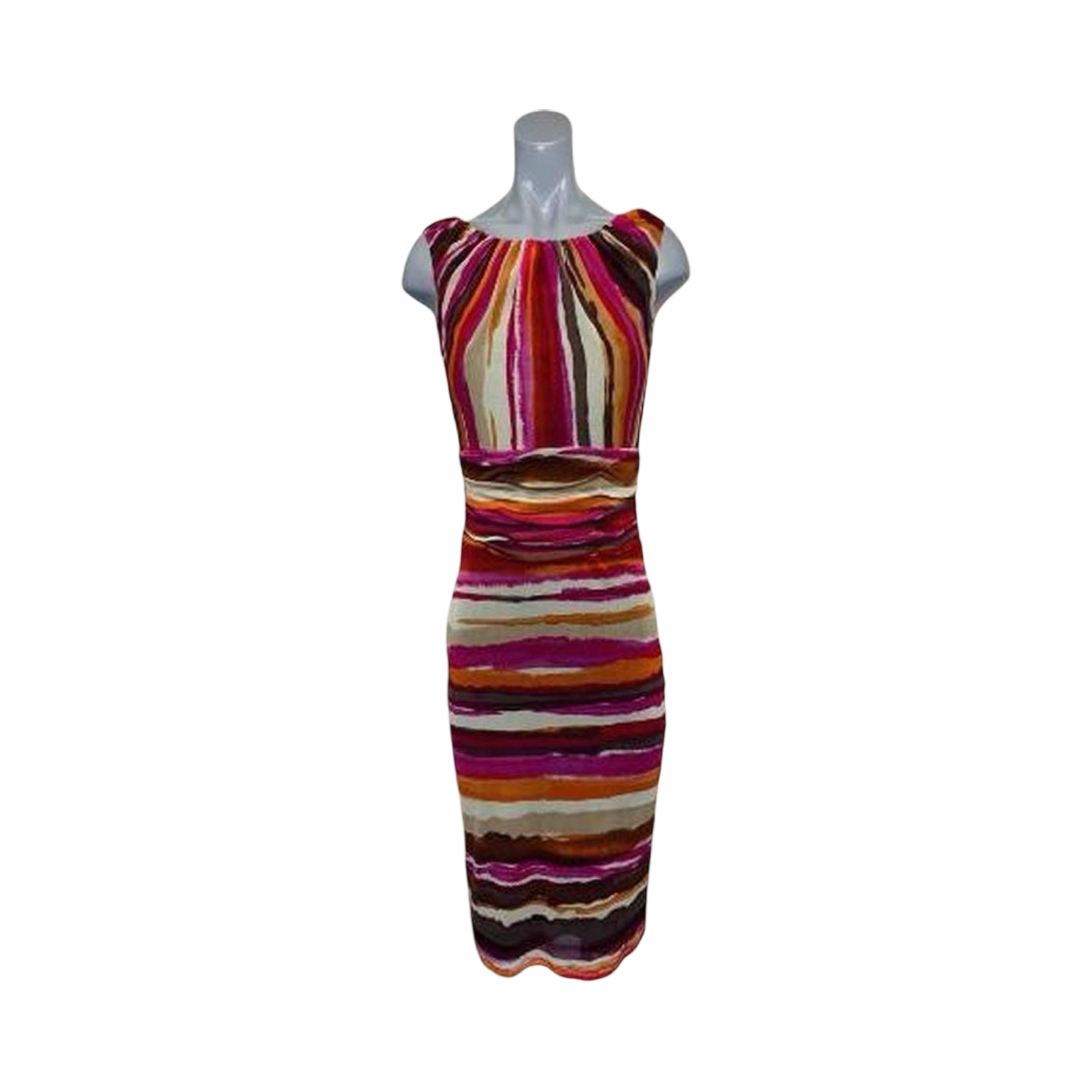 Red mix striped midi dress with a fitted silhouette ukS