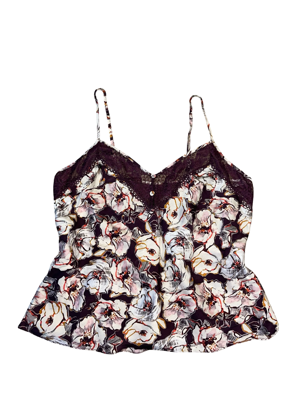 Y2K Autograph Floral Silk Lace Cami Top | UK 10