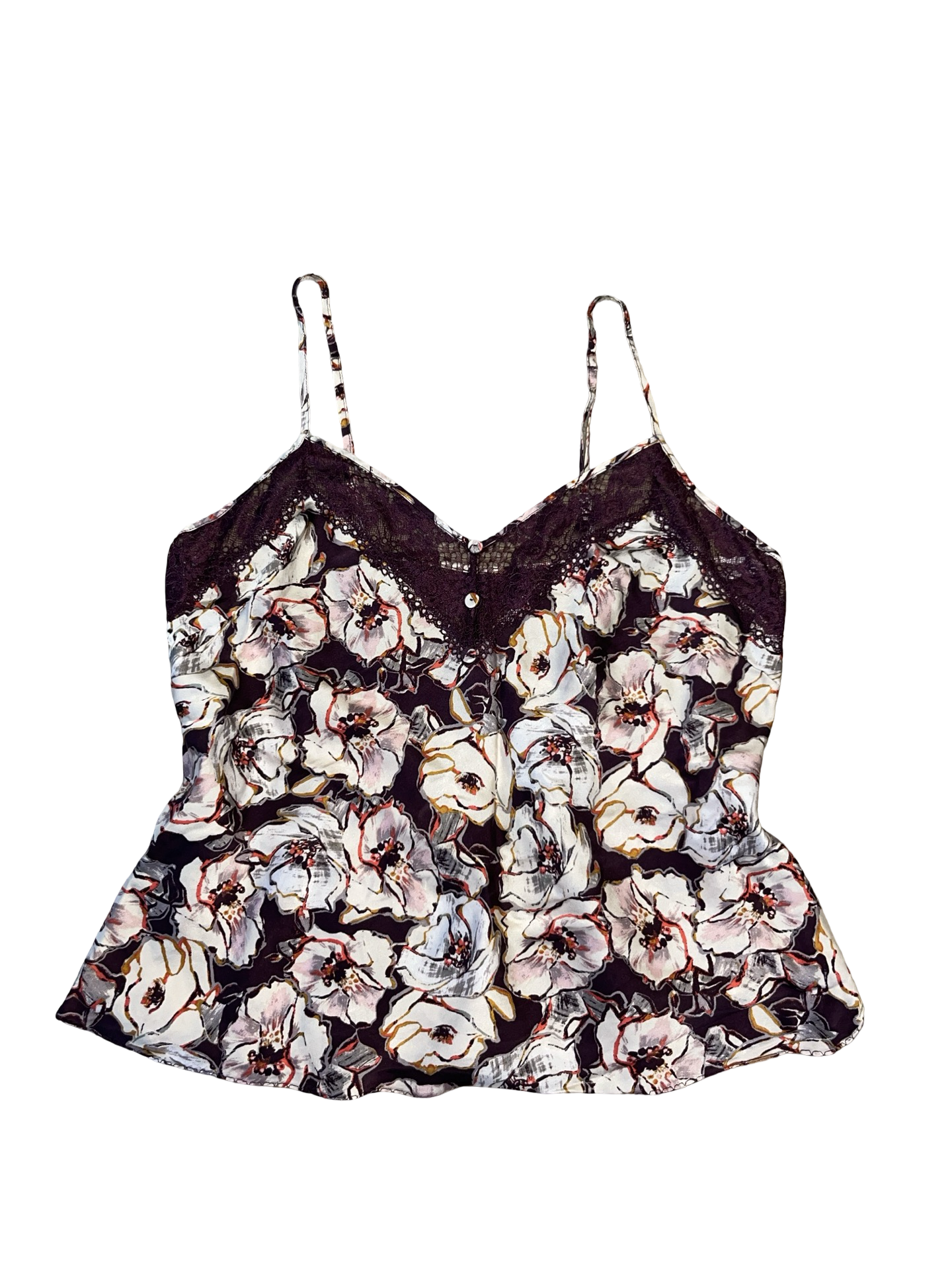 Y2K Autograph Floral Silk Lace Cami Top | UK 10