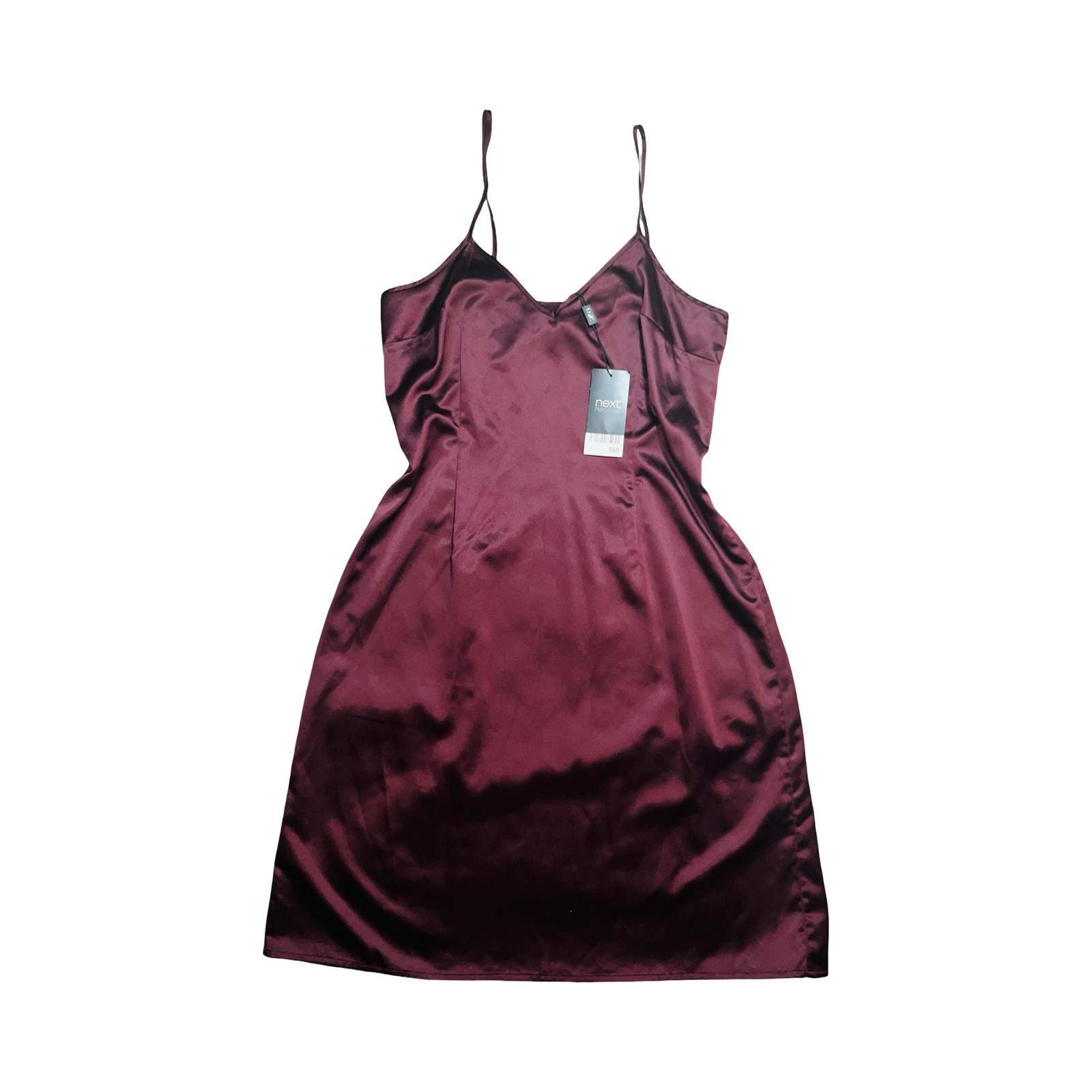 NEXT red wine satin chemise dress uk 10 NWT