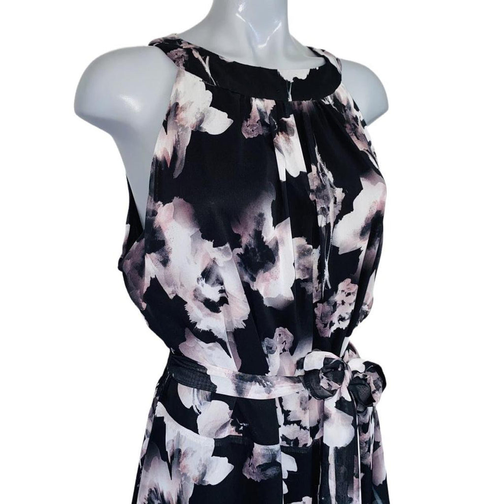Black and white floral print maxi dress by Roman uk18
