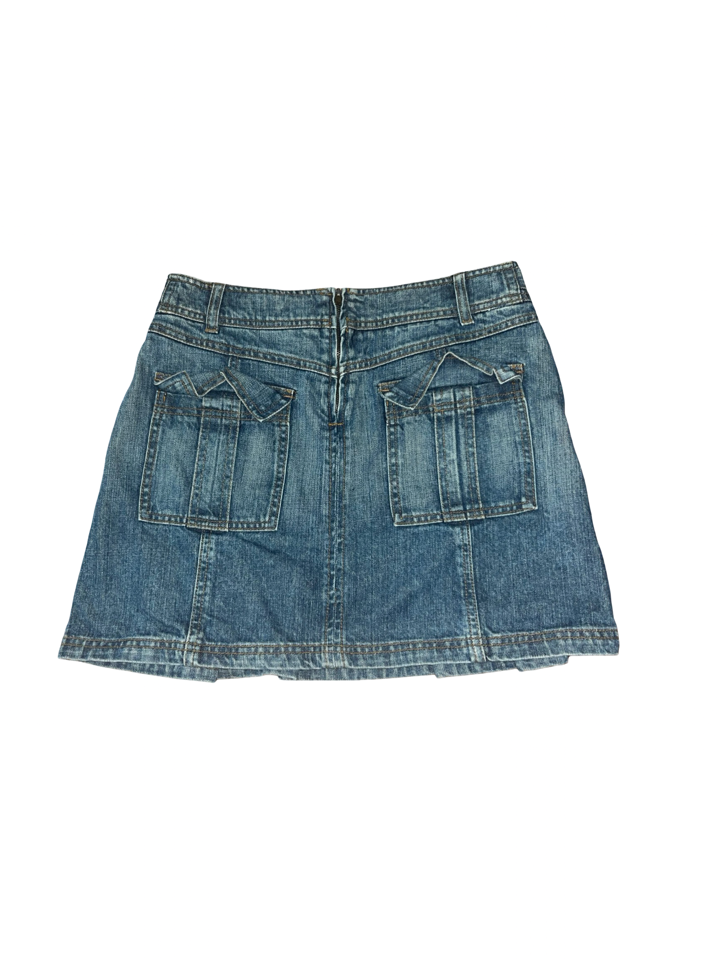 Blue Ridge Jeans Denim Mini Skirt Cargo Pocket Low Rise 2000s UkS