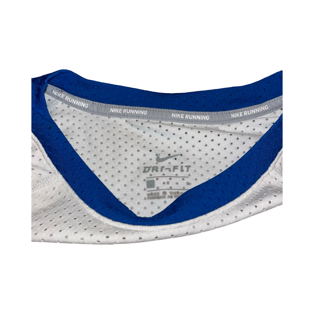Nike dri fit blue logo mesh woman’s top ukL