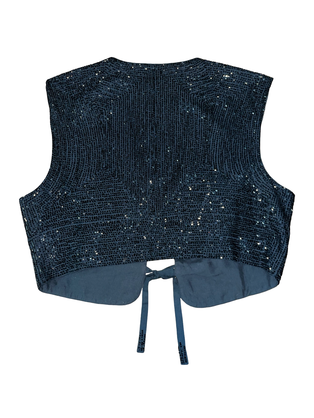 Y2K French Connection Black Beaded Waistcoat UK 12