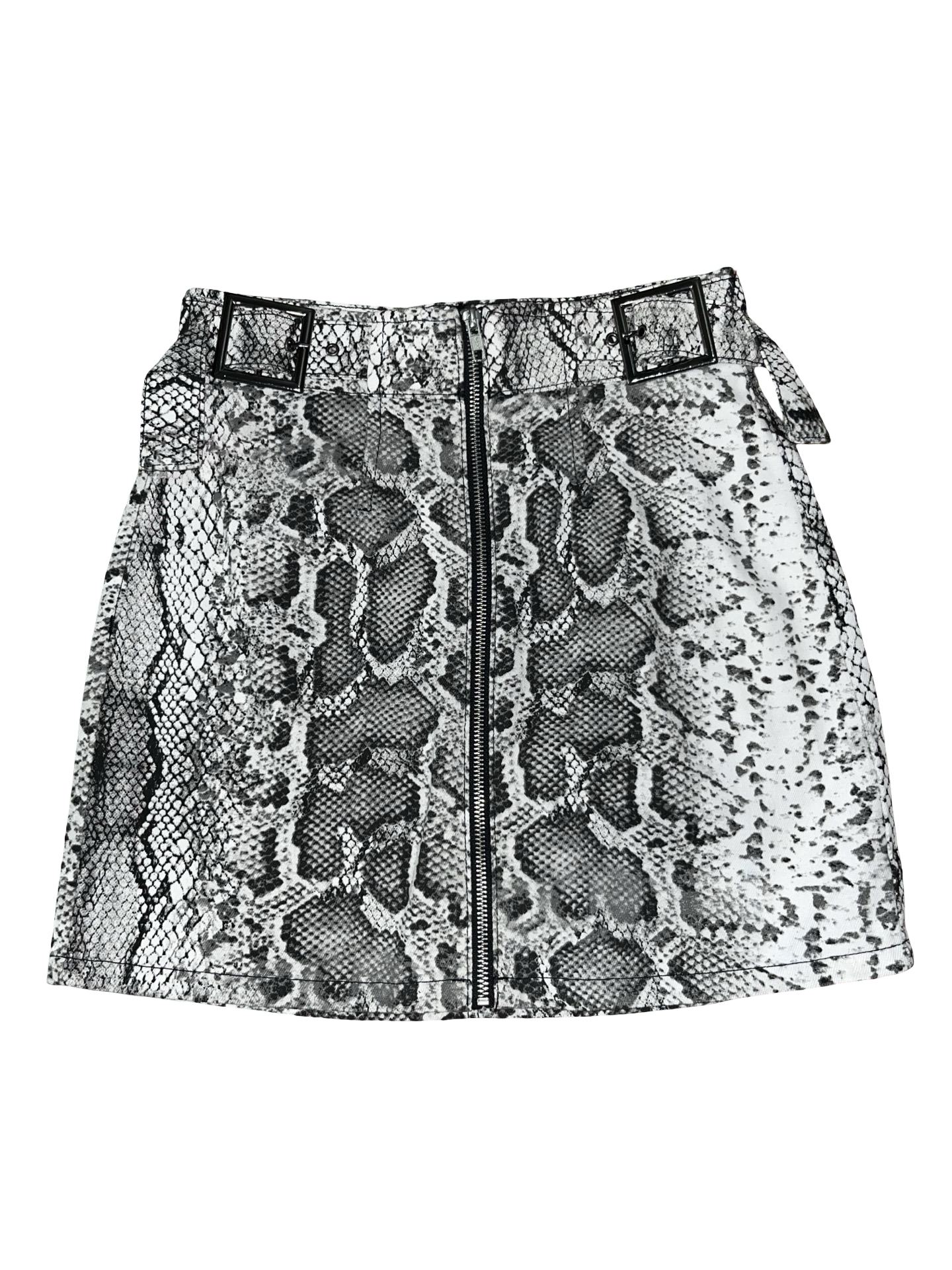 Topshop Y2K Snakeskin Buckle Mini Skirt UK 8