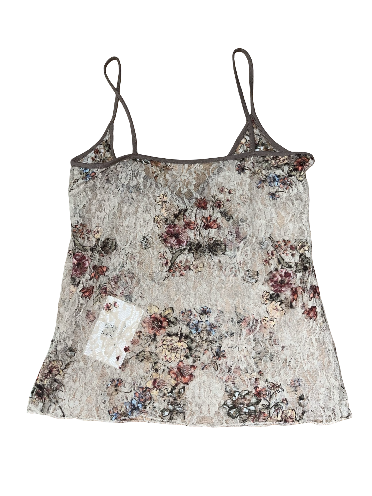 Y2K Per Una Floral Lace Mesh Cami Top | Sheer Fairy UkM