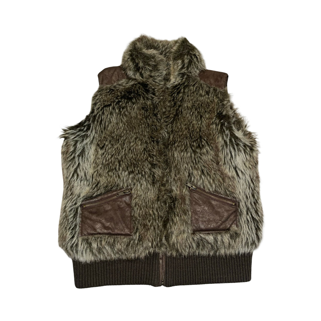 Chili faux fur y2k 2000’s waist coat uk12