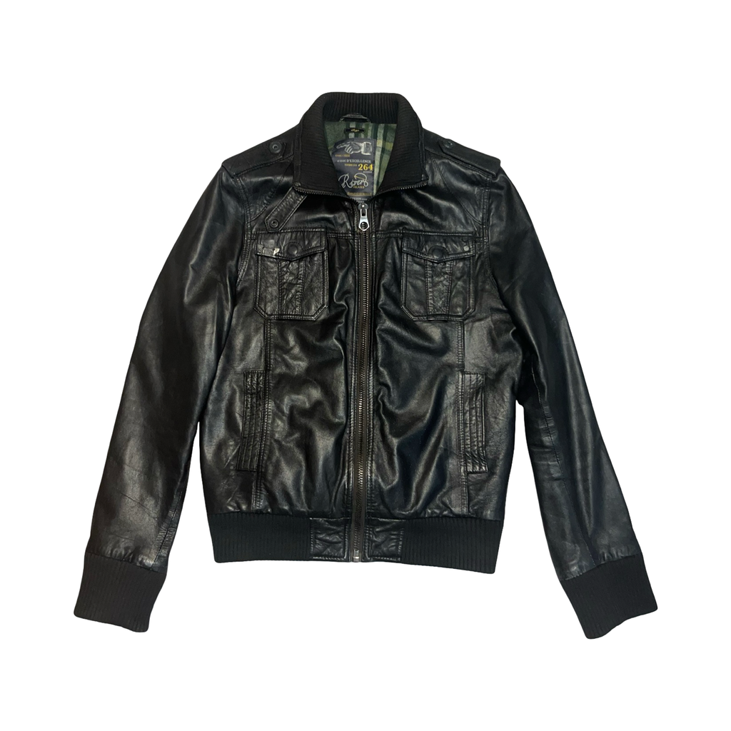 River island vintage leather jacket ukL