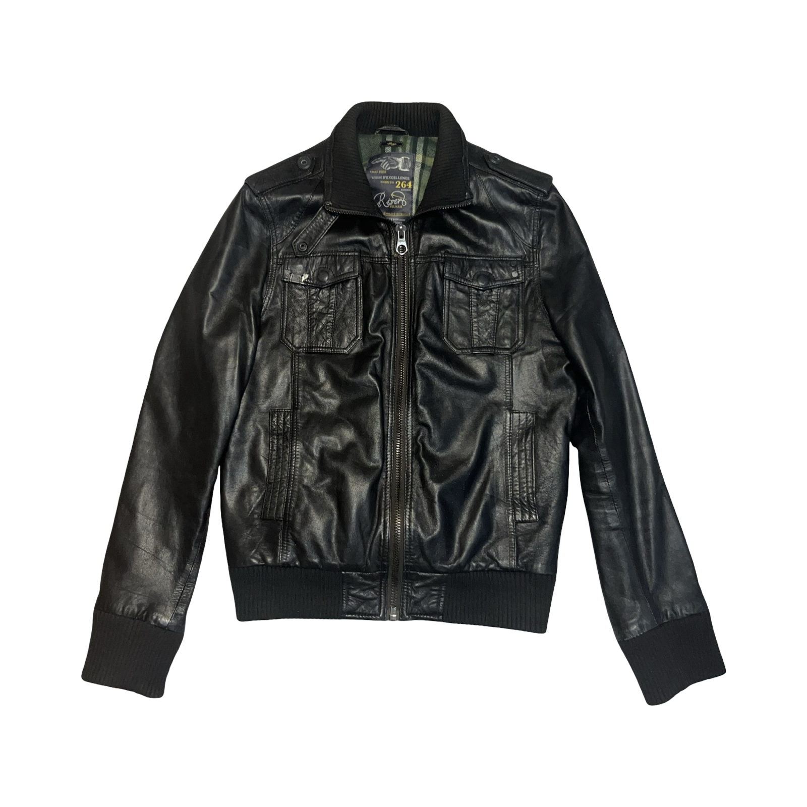 River island vintage leather jacket ukL