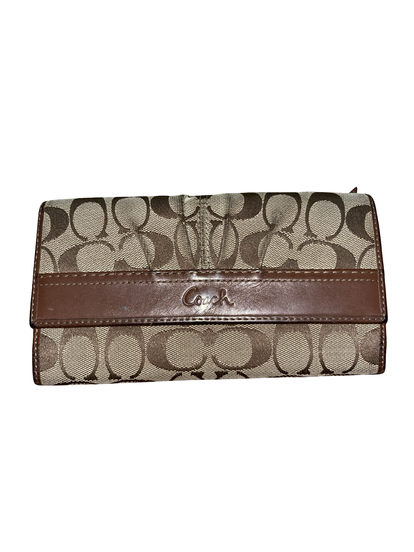 Coach Signature Purse Khaki Brown Leather Y2K Vintage