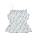 New Look white and blue y2k floral print mesh double lined uk14