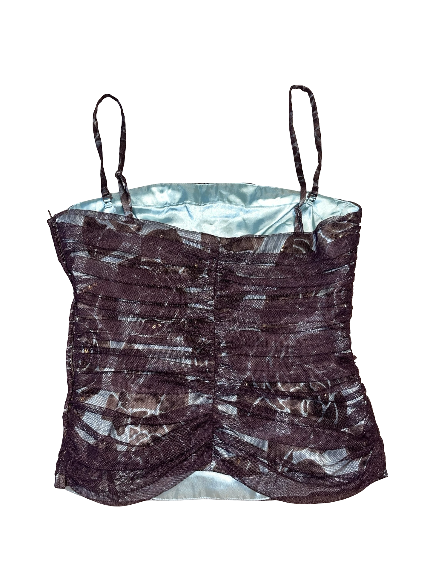 Y2K Coast Ruched Mesh Cami Top | UK 10