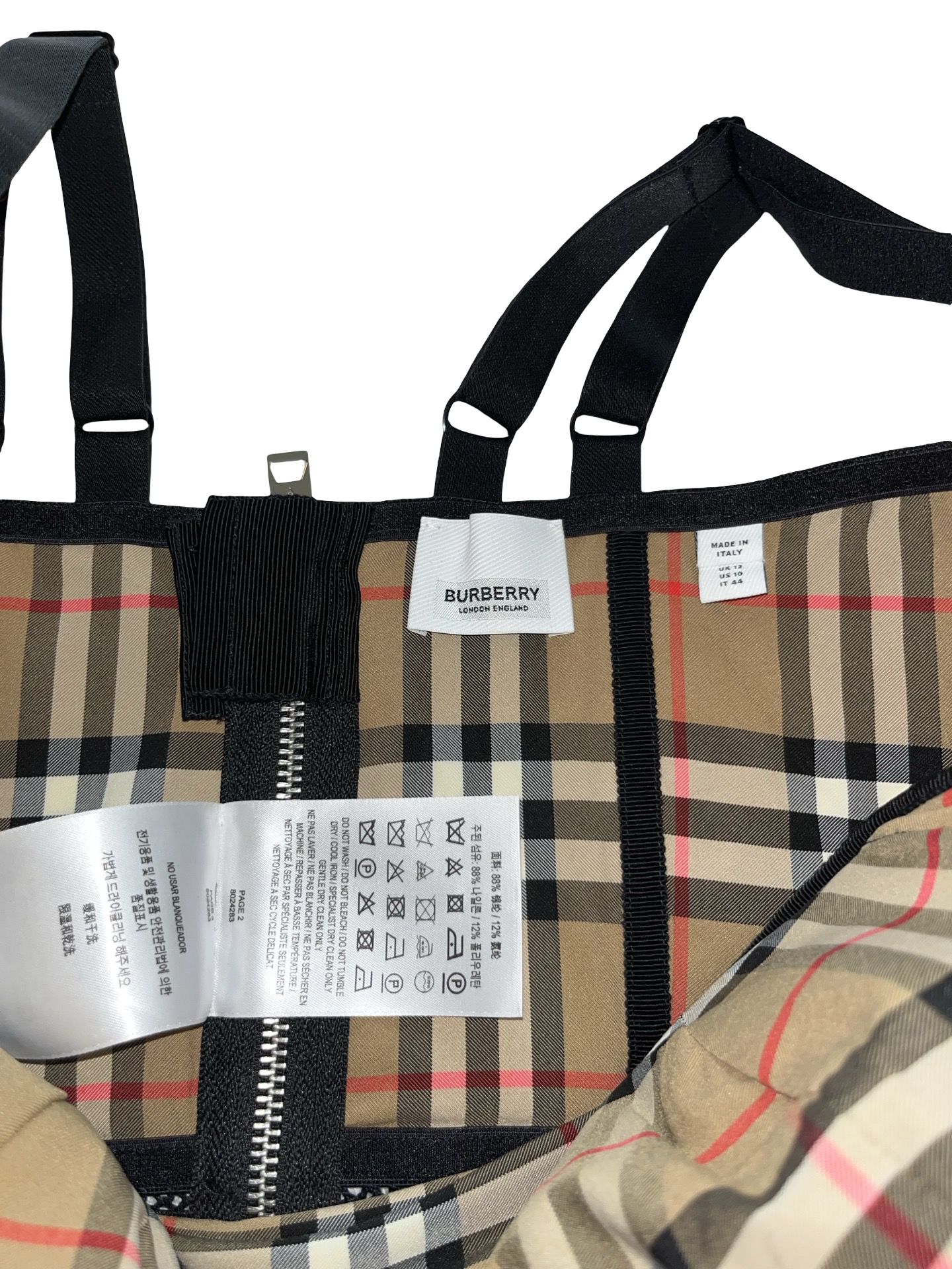 Burberry Vintage Check Bustier Corset Crop Top UK 12