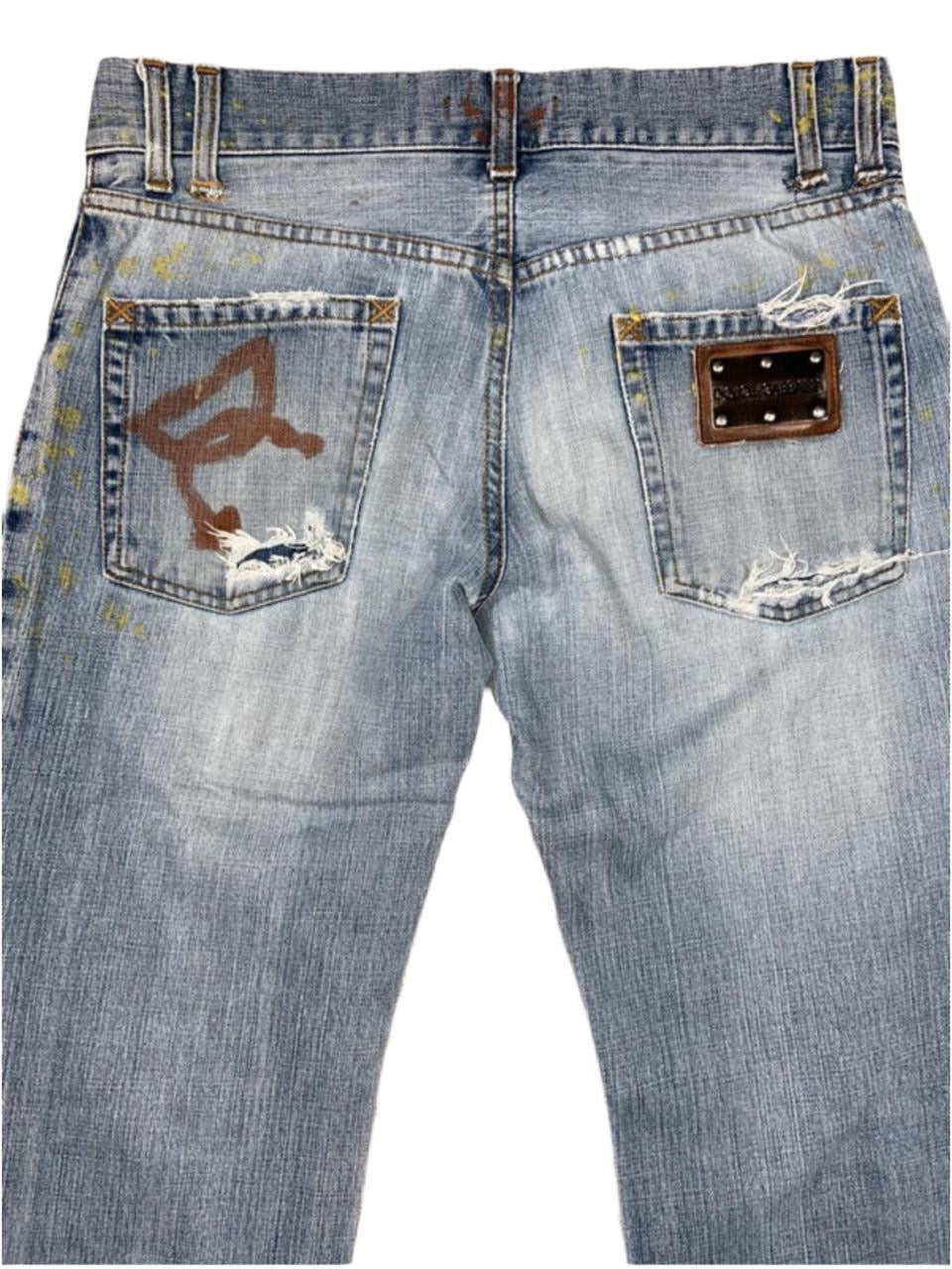 Dolce & Gabbana Painted Denim Distressed denim jeans ukS