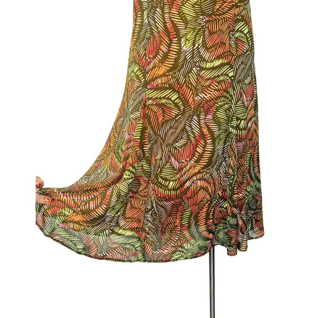 Orange and green mix Per Una midi beaded dress uk12