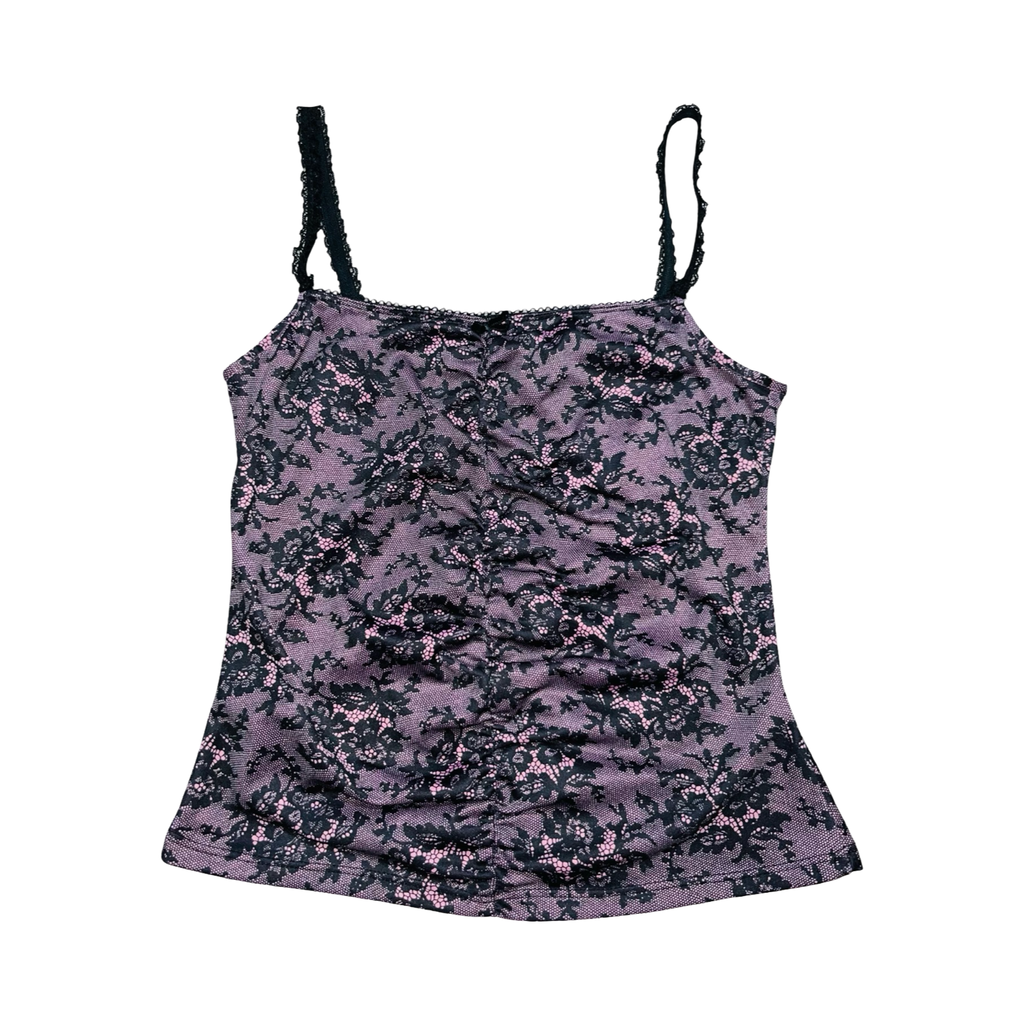 River island 2000’s pink and black cami top uk 12