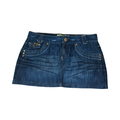 Y2K Denim Co Dark Wash Low Rise Denim Micro Mini Skirt UK 12