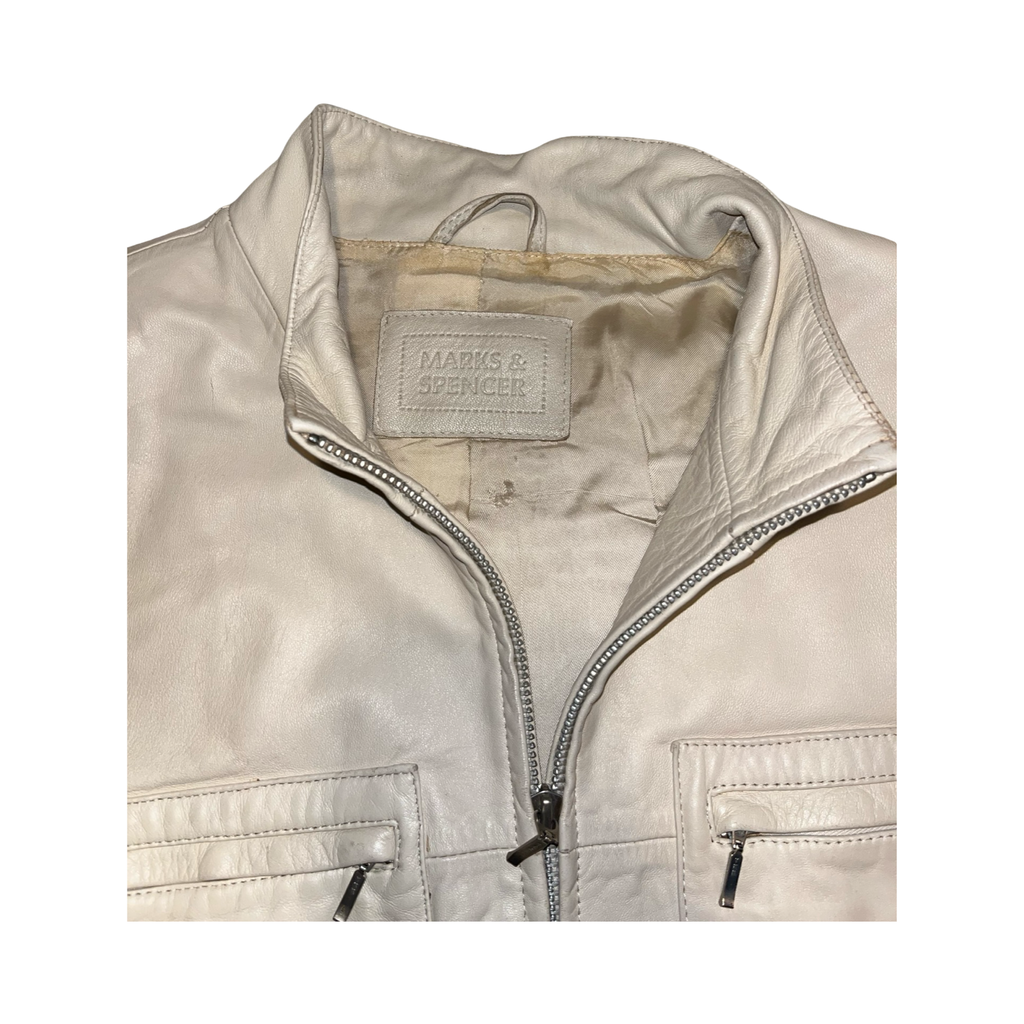 Marks and Spencer beige leather coat ukXL