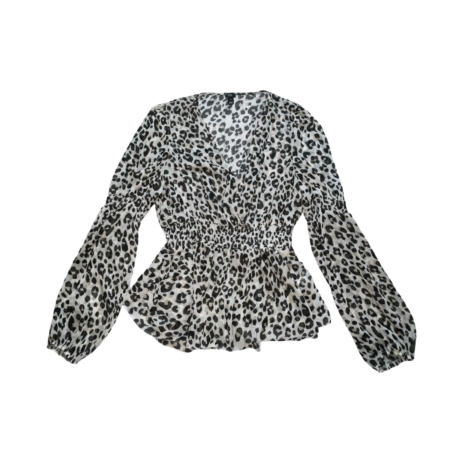 River island leopard print mesh blouse uk16