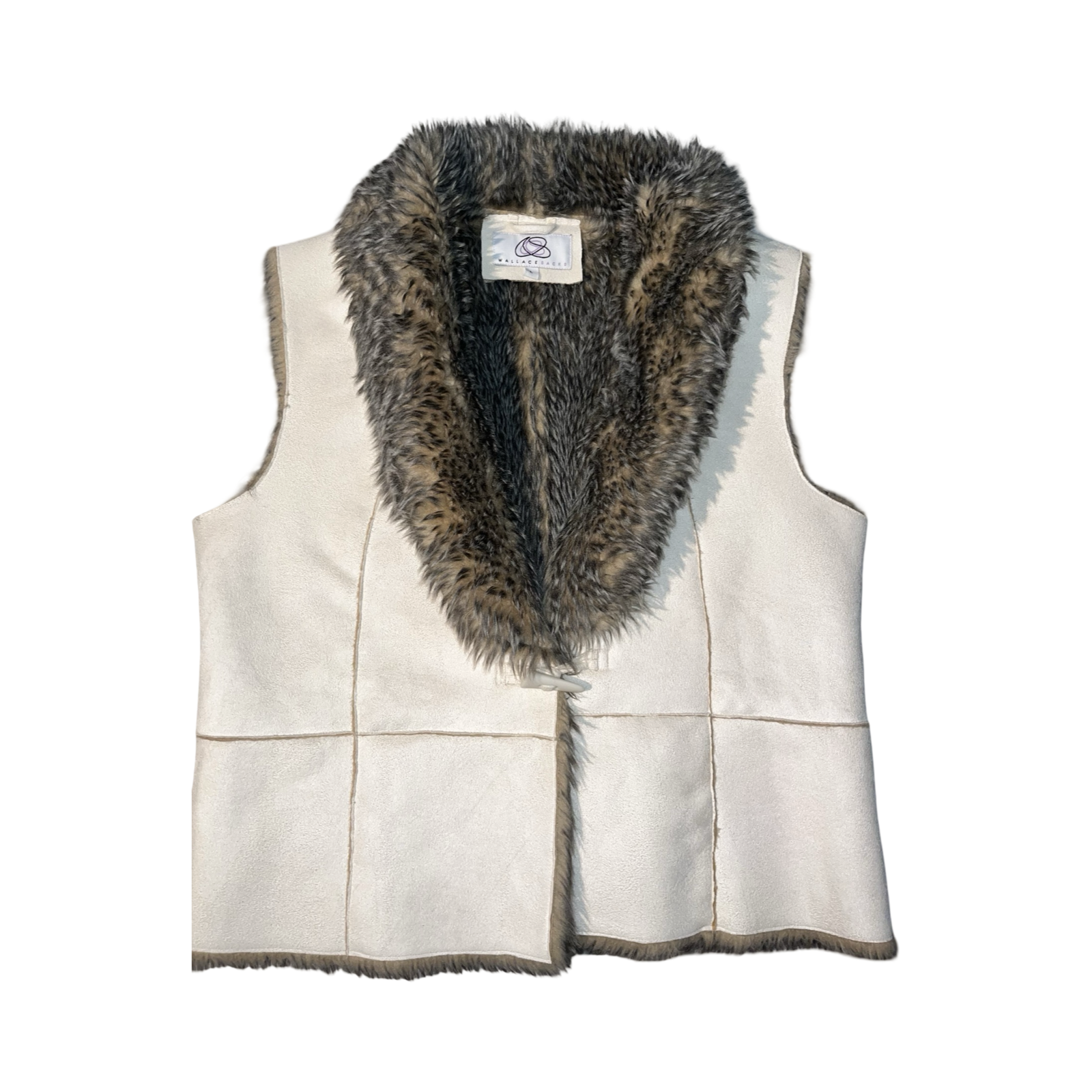 Wallace sacks vintage y2k fur and suede waist coat ukL