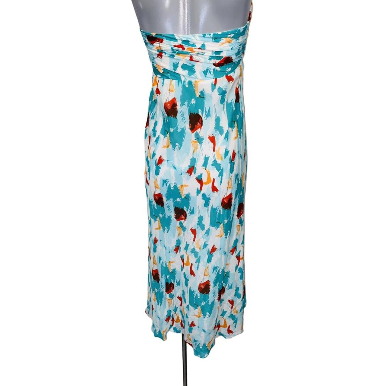Multi coloured halter maxi dress with tie neckline By Aramis princess ukS