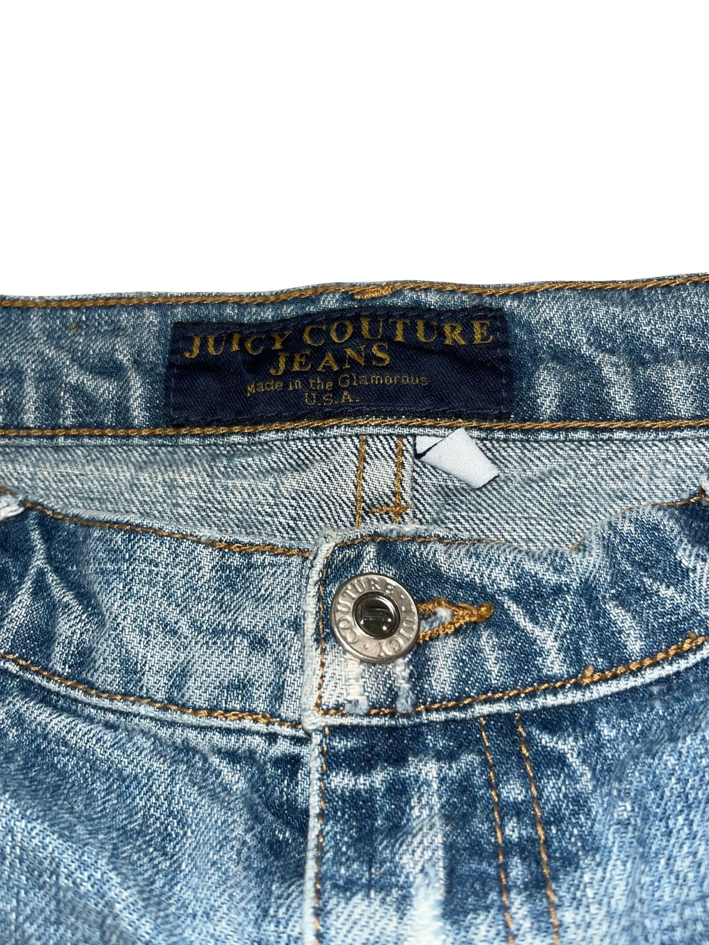 Y2K Juicy Couture Jeans Rhinestone Logo Denim Mini Skirt | 00s Low Rise ukS