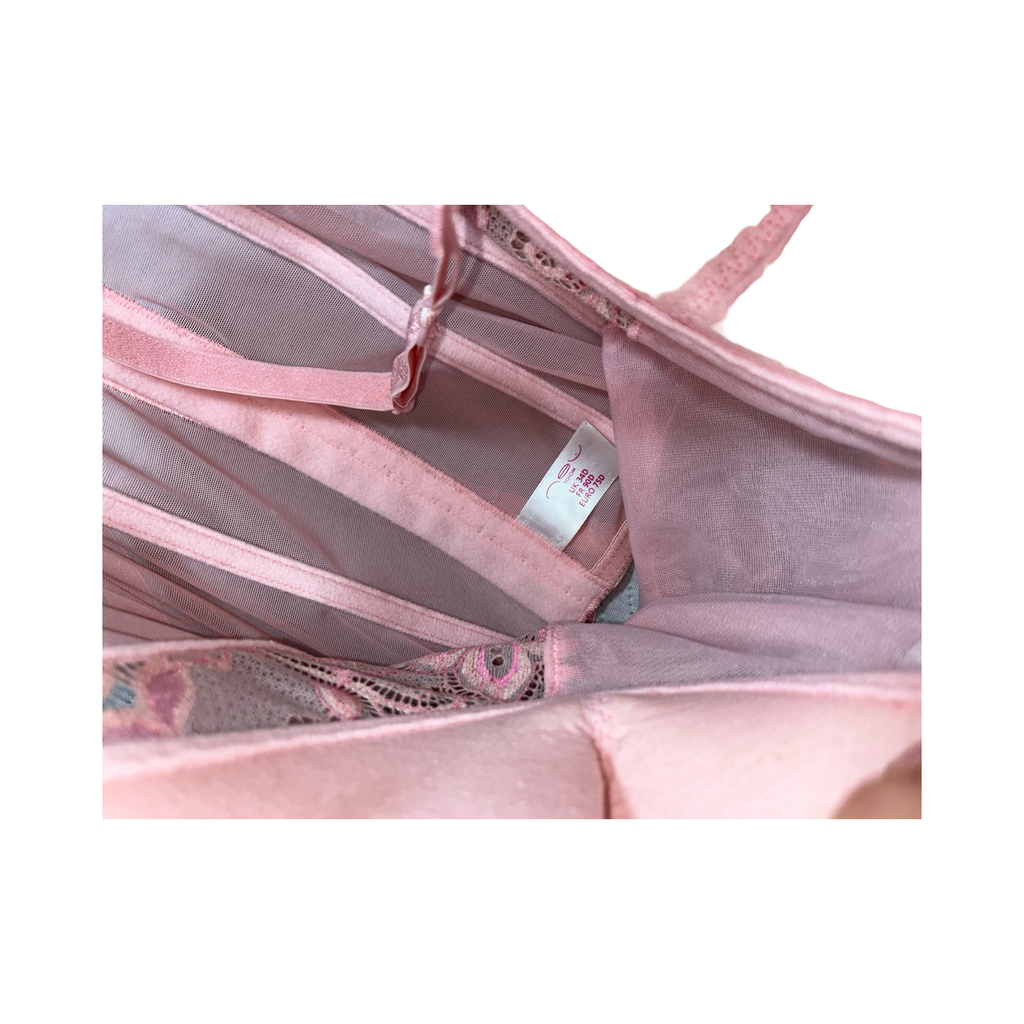 New look 2000’s pink lace cami suspender corset uk34D