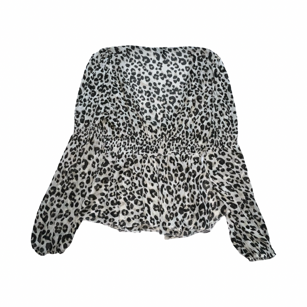 River island leopard print mesh blouse uk16