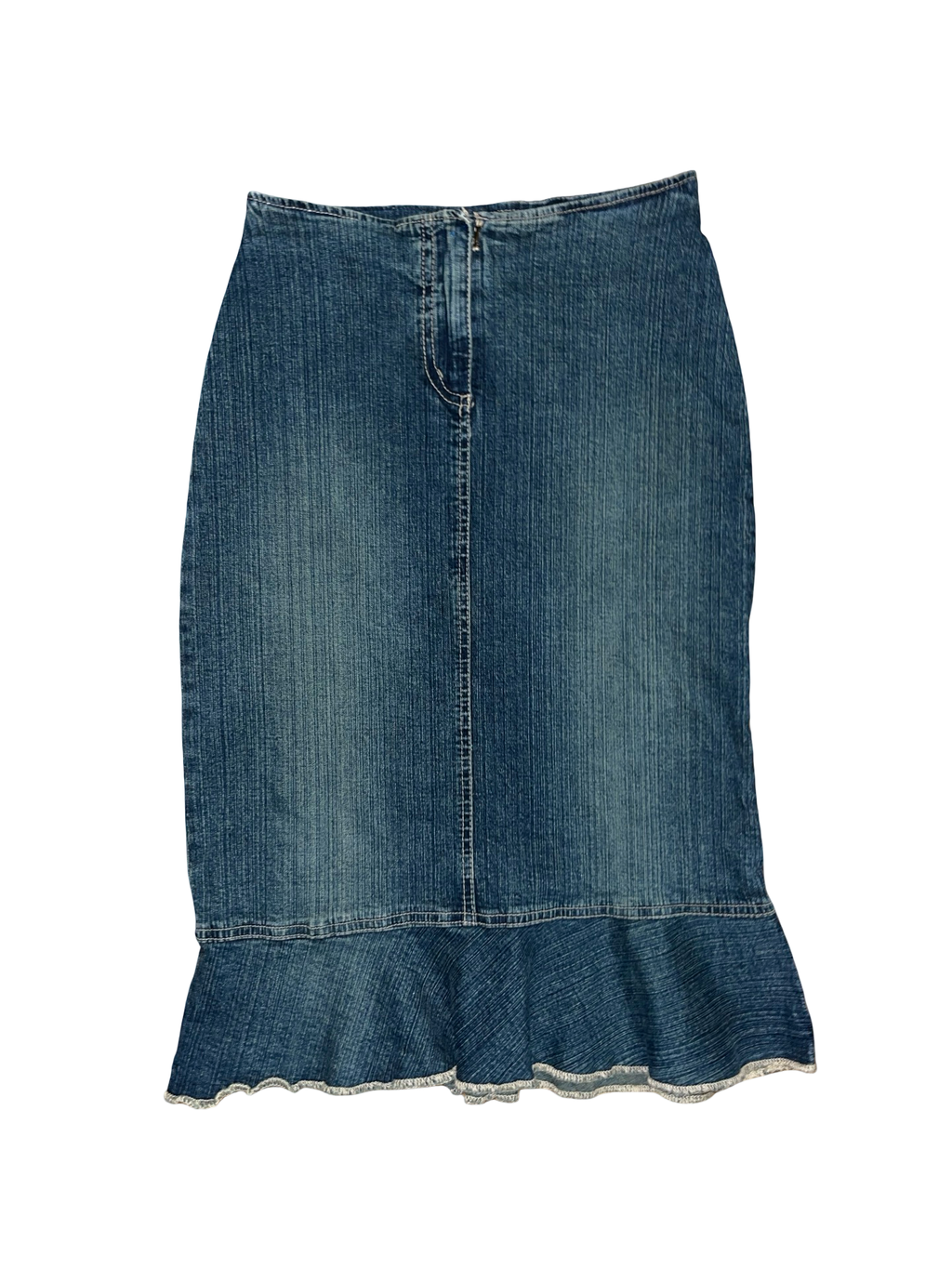 Y2K Jane Norman Denim Fishtail Midi Skirt | 00s ukXS