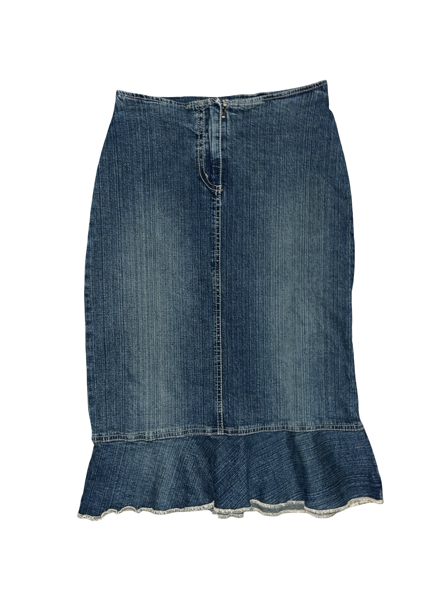 Y2K Jane Norman Denim Fishtail Midi Skirt | 00s ukXS