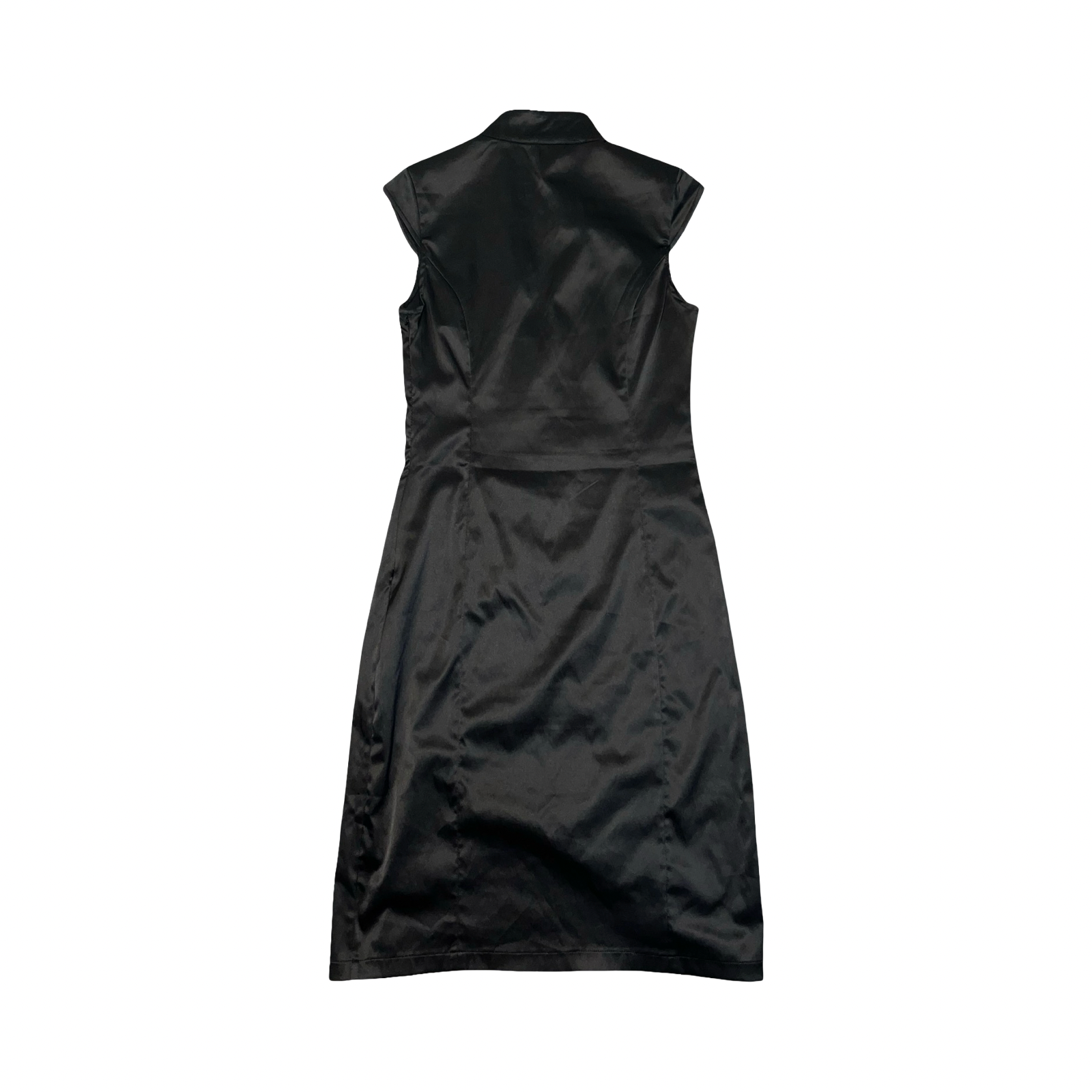 Jane Norman black satin floral 2000’s dress uk10