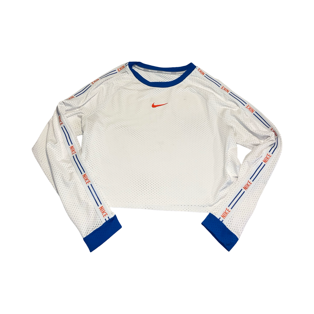 Nike dri fit blue logo mesh woman’s top ukL