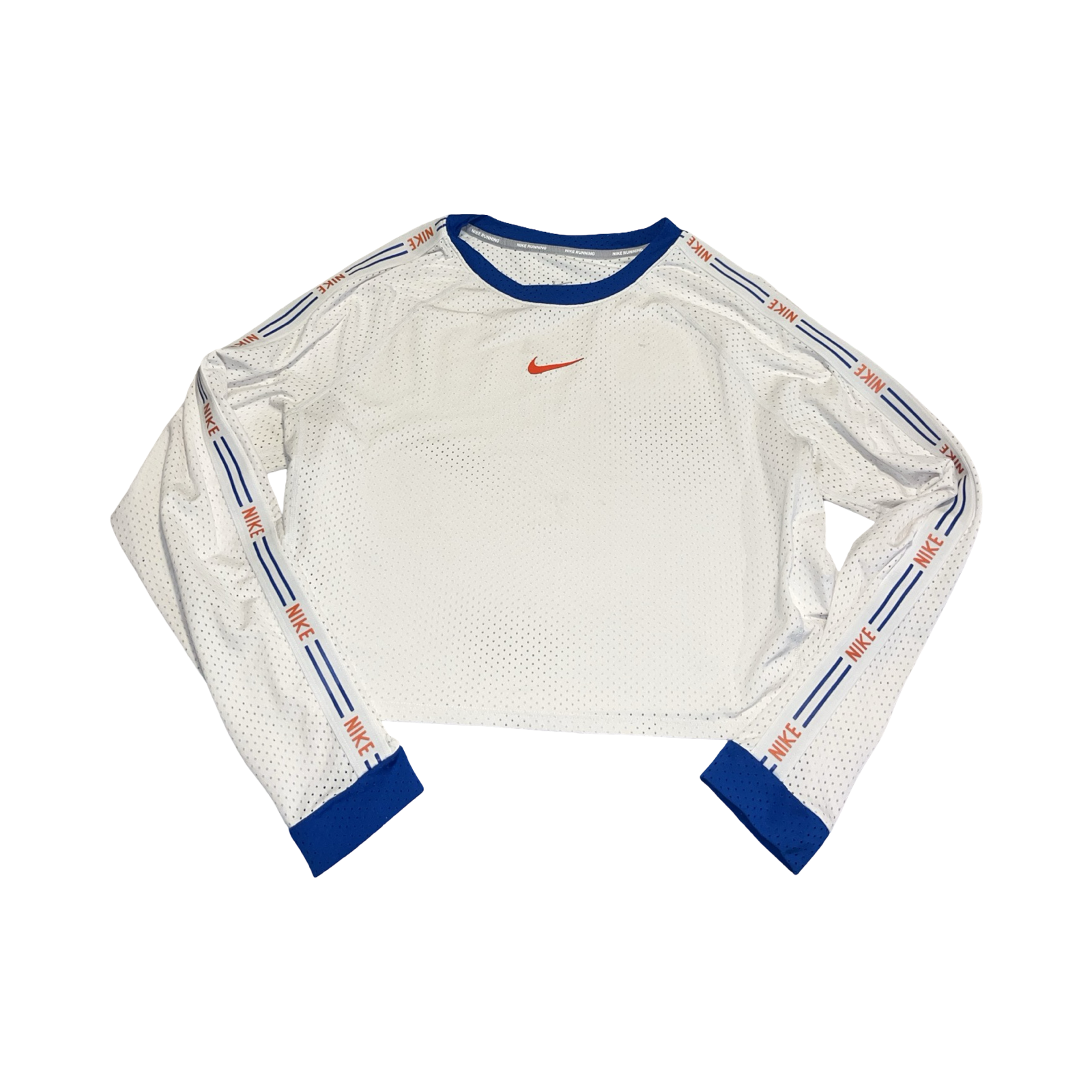 Nike dri fit blue logo mesh woman’s top ukL