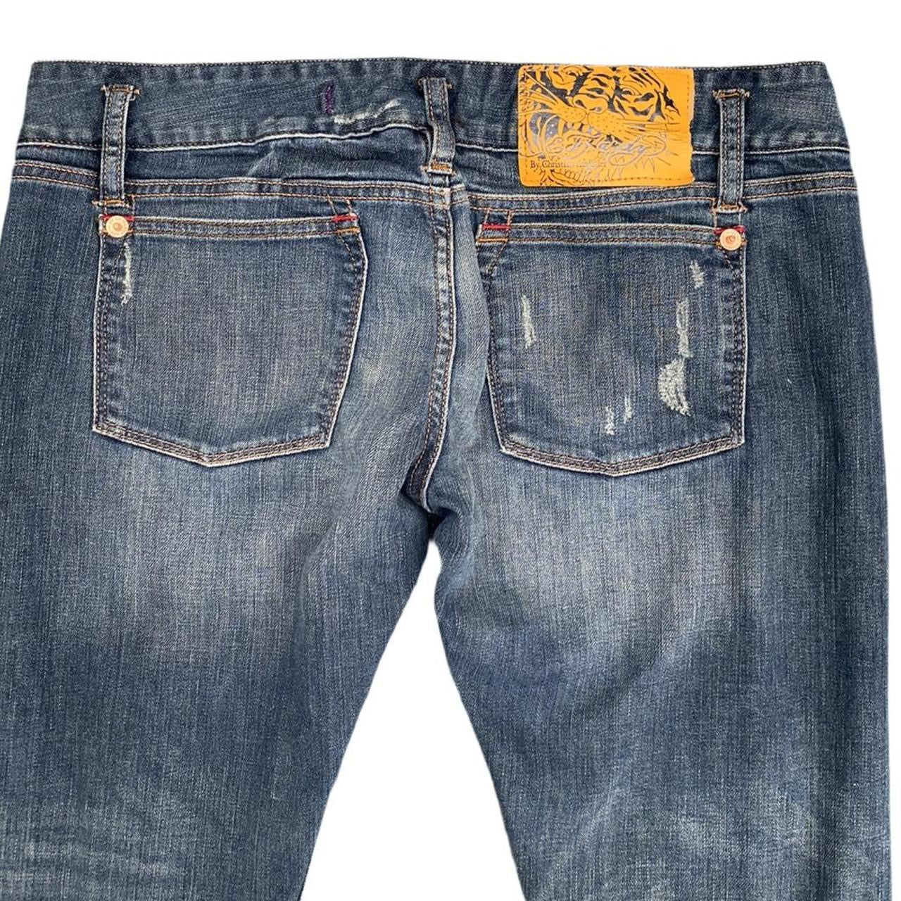 Ed Hardy Christina Aguilera distressed y2k denim jeans ukM