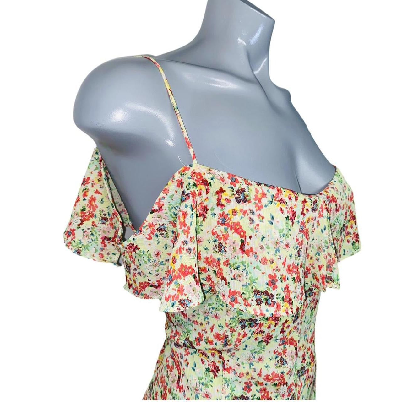 Zara vintage style 80’s floral print midi dress ukM