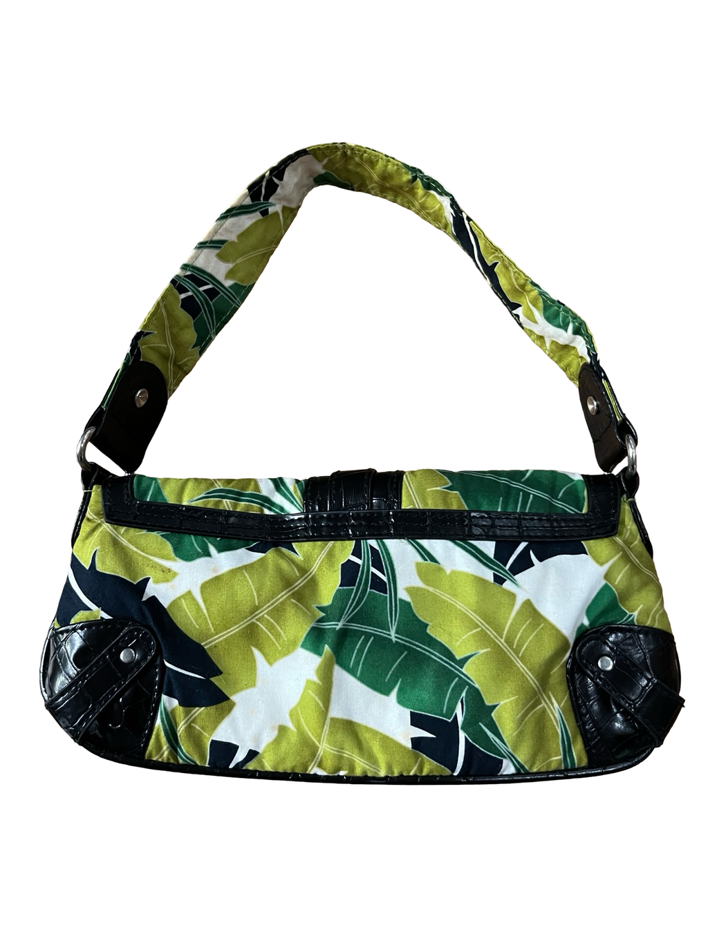 Y2K Tropical Leaf Print Shoulder Bag | mini