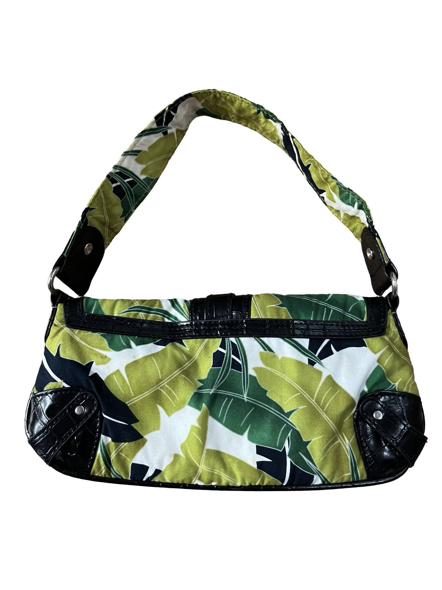 Y2K Tropical Leaf Print Shoulder Bag | mini