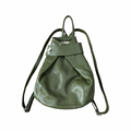 Genuine Italian Leather Olive Green Backpack