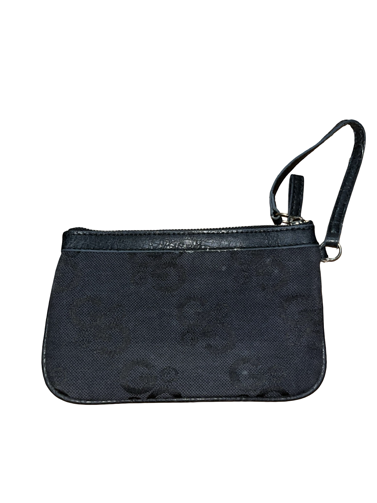 Y2K GUESS Black Monogram Wristlet Clutch Bag