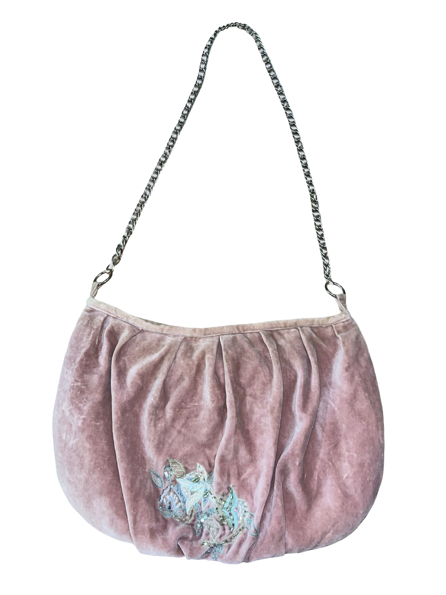 Y2K Accessorize Pink Velvet Beaded Butterfly Bag Fairycore Vintage