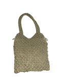 Y2K Green Woven Macramé Shoulder Bag | Boho Crochet